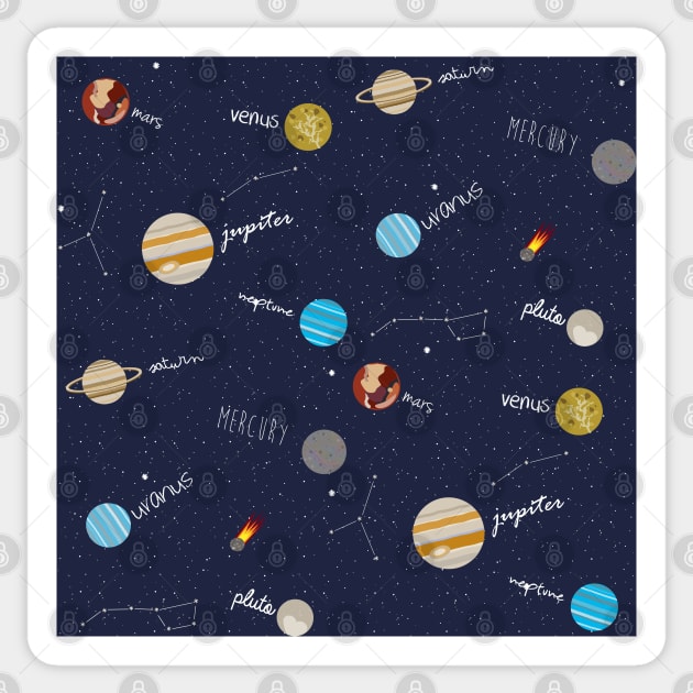 Space Doodles (All Over Print) Sticker by fashionsforfans